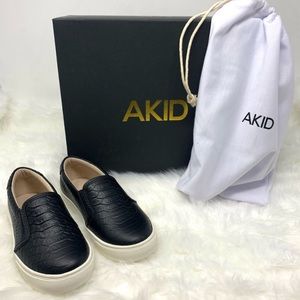 Akid Toddler “LIV” Snake Black Slip-on Shoes